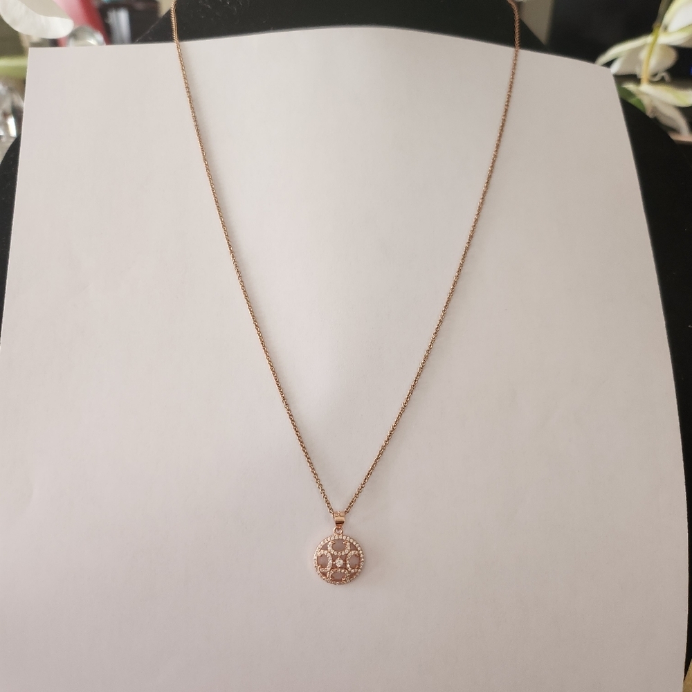 925 sterling silver rose gold Plated necklace